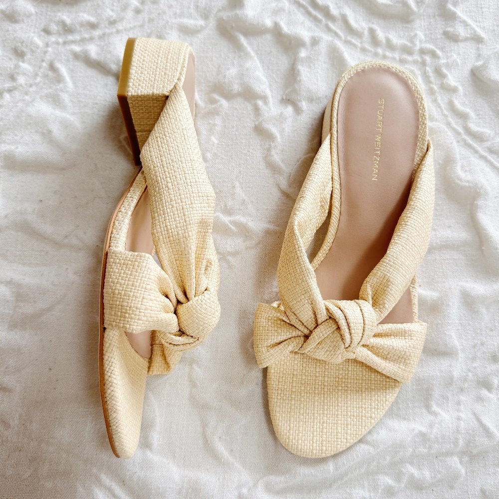 Stuart Weitzman Raffia Playa Sandal Size 9.5 New
